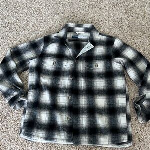 MENS old navy heavy plaid flannel SHACKET shirt/jacket small new